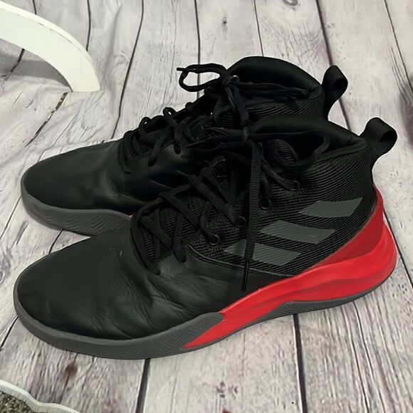 Adidas Own The Game Mens Basketball Shoes - Black Red - Size 9.5 - Picture 1 of 6